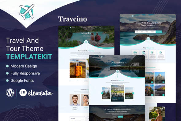 Traveino - Reisebüro Elementor Template Kit